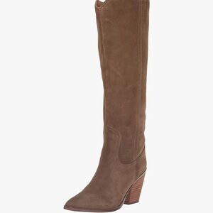 Brown Suede Knee-High Boots
